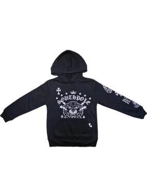 Southpole Black Graphic Tiger Print Long Sleeve VTG Y2K Hoodie - Mens S